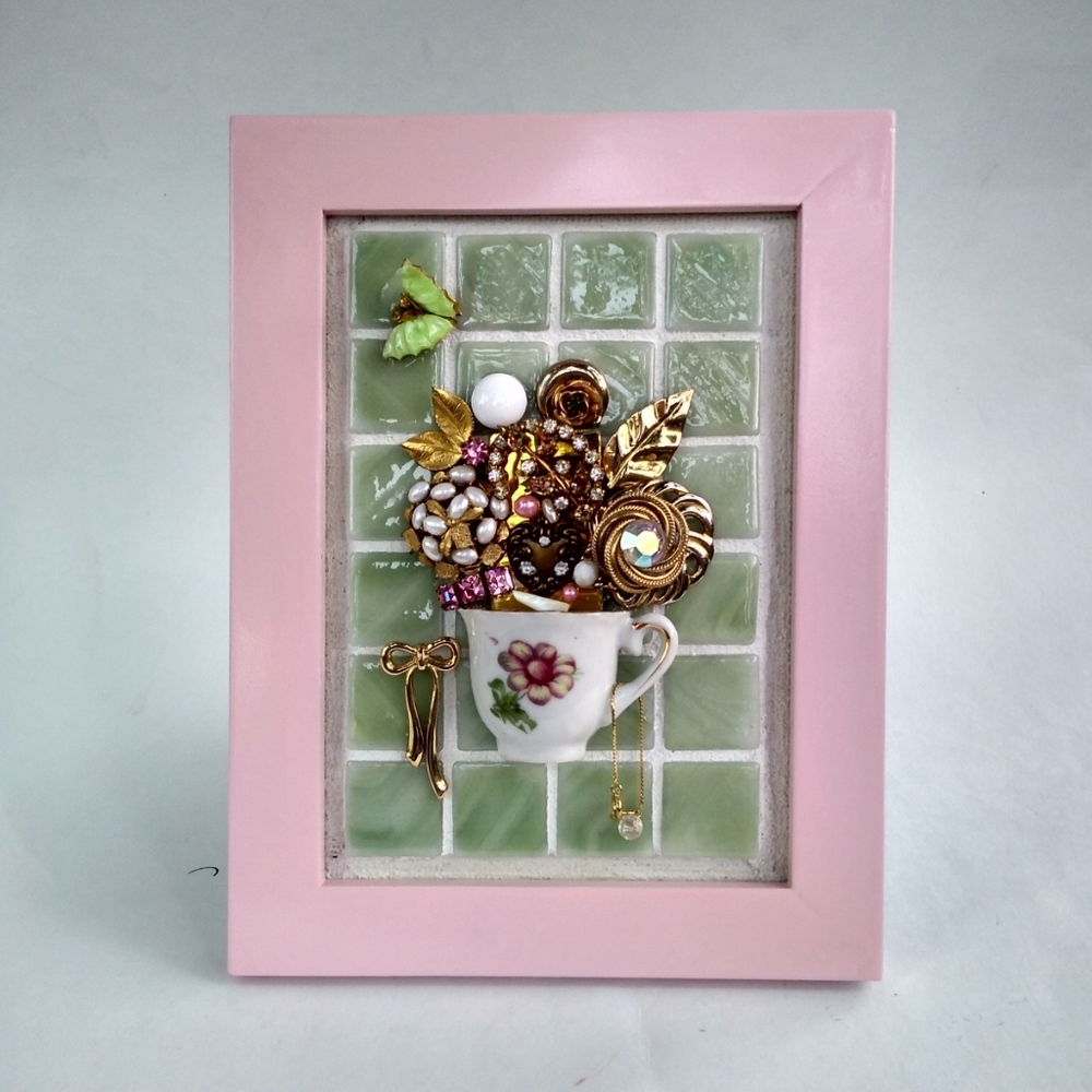 Wall art vintage jewelry shabby chic bohemian